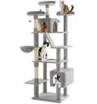 Made4Pets Tall Cat Tree, 80" Cat Tree Tower for Indoor Cats Large Adult, Modern Cat Tower with Scratching Post, Cozy Hammock, 3 Perches and 2 Condos, Sturdy and Fluffy