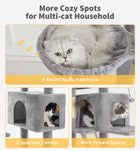 Made4Pets Tall Cat Tree, 80" Cat Tree Tower for Indoor Cats Large Adult, Modern Cat Tower with Scratching Post, Cozy Hammock, 3 Perches and 2 Condos, Sturdy and Fluffy