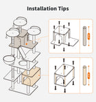Made4Pets Tall Cat Tree, 80" Cat Tree Tower for Indoor Cats Large Adult, Modern Cat Tower with Scratching Post, Cozy Hammock, 3 Perches and 2 Condos, Sturdy and Fluffy