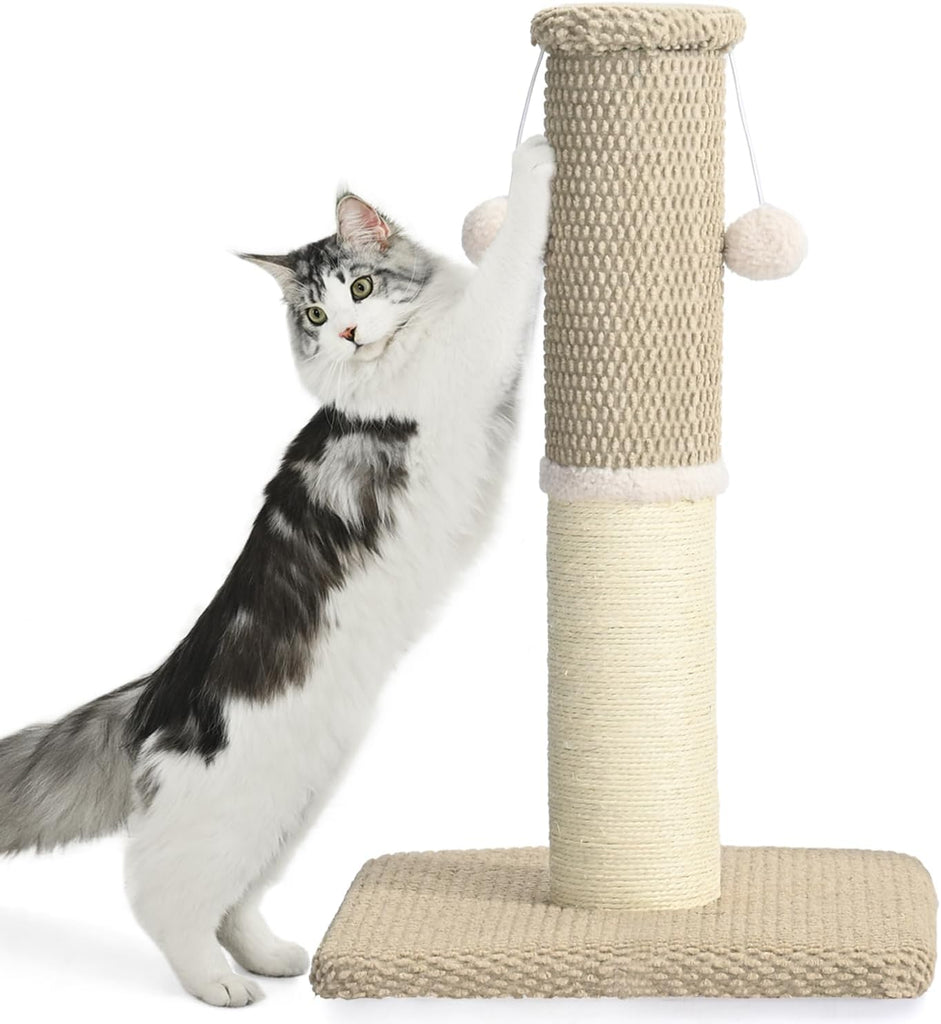 Made4Pets Cat Scratching Post, Tall Cat Scratch Post for Indoor Cats Natural Sisal Rope Thin Cat Scratcher