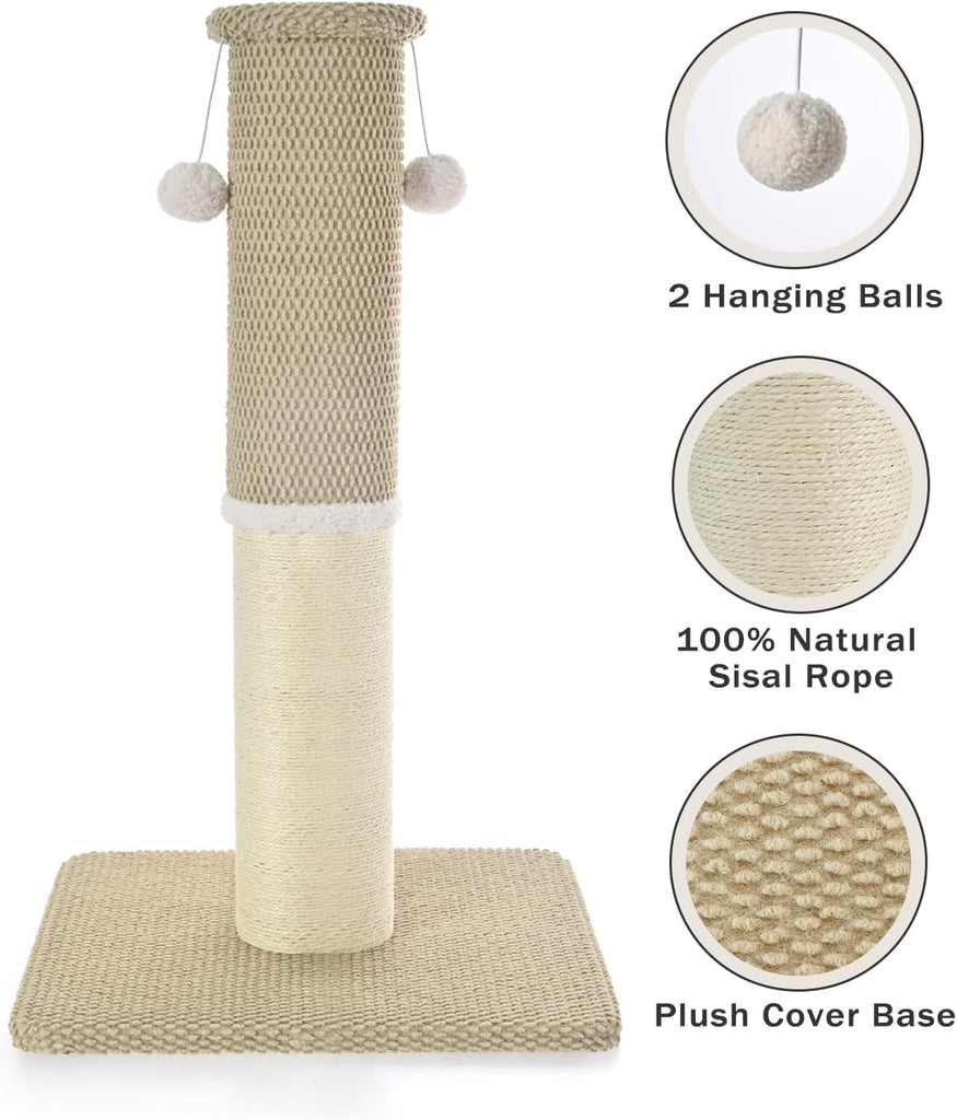 Made4Pets Cat Scratching Post, Tall Cat Scratch Post for Indoor Cats Natural Sisal Rope Thin Cat Scratcher