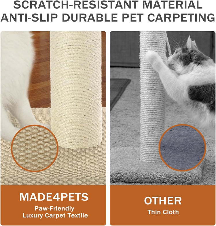 Made4Pets Cat Scratching Post, Tall Cat Scratch Post for Indoor Cats Natural Sisal Rope Thin Cat Scratcher