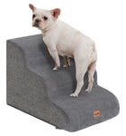 Made4Pets Dog Stairs Ramp for Small Dogs, 3-Step Dog Steps for Bed Couch Sofa and Chair, Gray