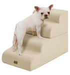 Made4Pets Dog Stairs Ramp for Bed, 4-Step Dog Steps for High Bed Couch Sofa Climbing, Beige