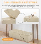 Made4Pets Dog Stairs Ramp for Small Dogs, 3-Step Dog Steps for Bed Couch Sofa and Chair, Beige