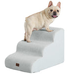 Made4Pets Dog Stairs Ramp for Small Dogs, 3-Step Dog Steps for Bed Couch Sofa and Chair, Gray