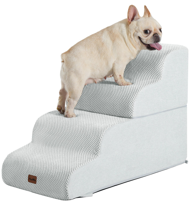 Made4Pets Dog Stairs Ramp for Bed, 4-Step Dog Steps for High Bed Couch Sofa Climbing, Gray