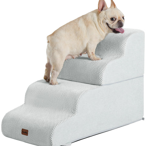 Made4Pets Dog Stairs Ramp for Bed, 4-Step Dog Steps for High Bed Couch Sofa Climbing, Gray