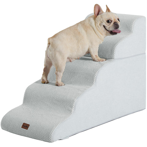 Made4Pets Dog Stairs Ramp for High Bed, 5-Step Pet Stairs for Bed Couch Sofa Climbing, Gray