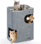 Made4Pets Cat House for Indoor Use, 2-Storey Cube Bed Cave