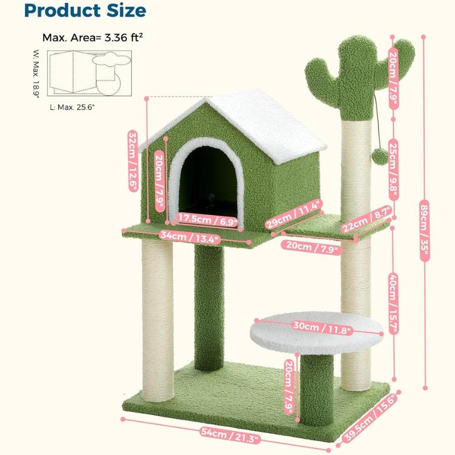 Multi-Level Indoor Cat Tree with Perch & Ball & Scratching Posts - Made4Pets