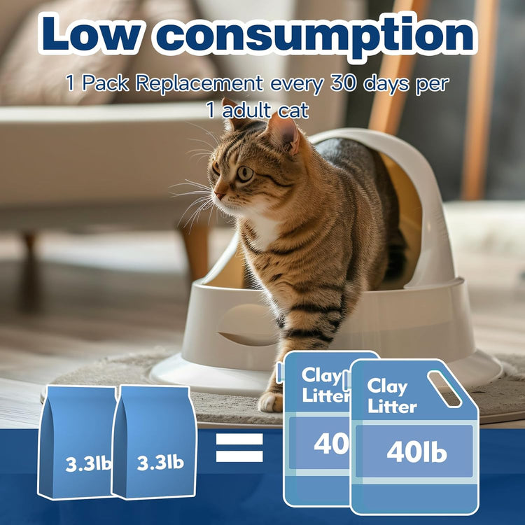 Air Champion Eco Friendly Clumping Cat Litter Cat Litter Crystals Kitty Litter Odor Control Crystal Litter Non Clumping No scooping Low Dust, Low Tracking, Lightweight, Dehydrates Waste,– 19.8 lbs (6 x 3.3 lb Packs)