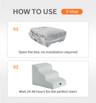 Made4Pets Dog Stairs Ramp for Small Dogs, 3-Step Dog Steps for Bed Couch Sofa and Chair, Gray
