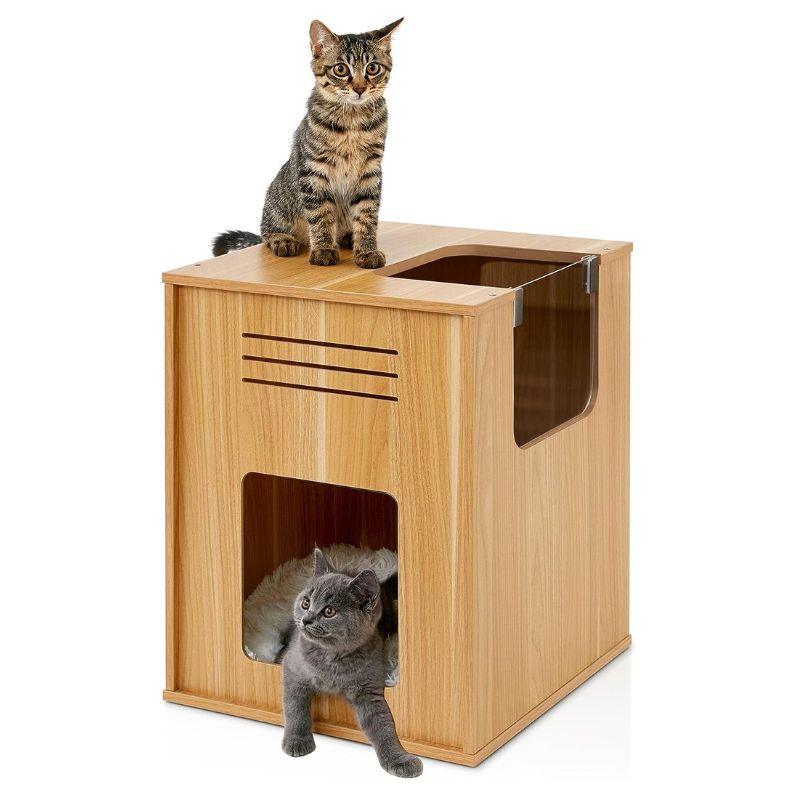 Large Cat House with Scratch Pad with Adjustable Baffle - Made4Pets