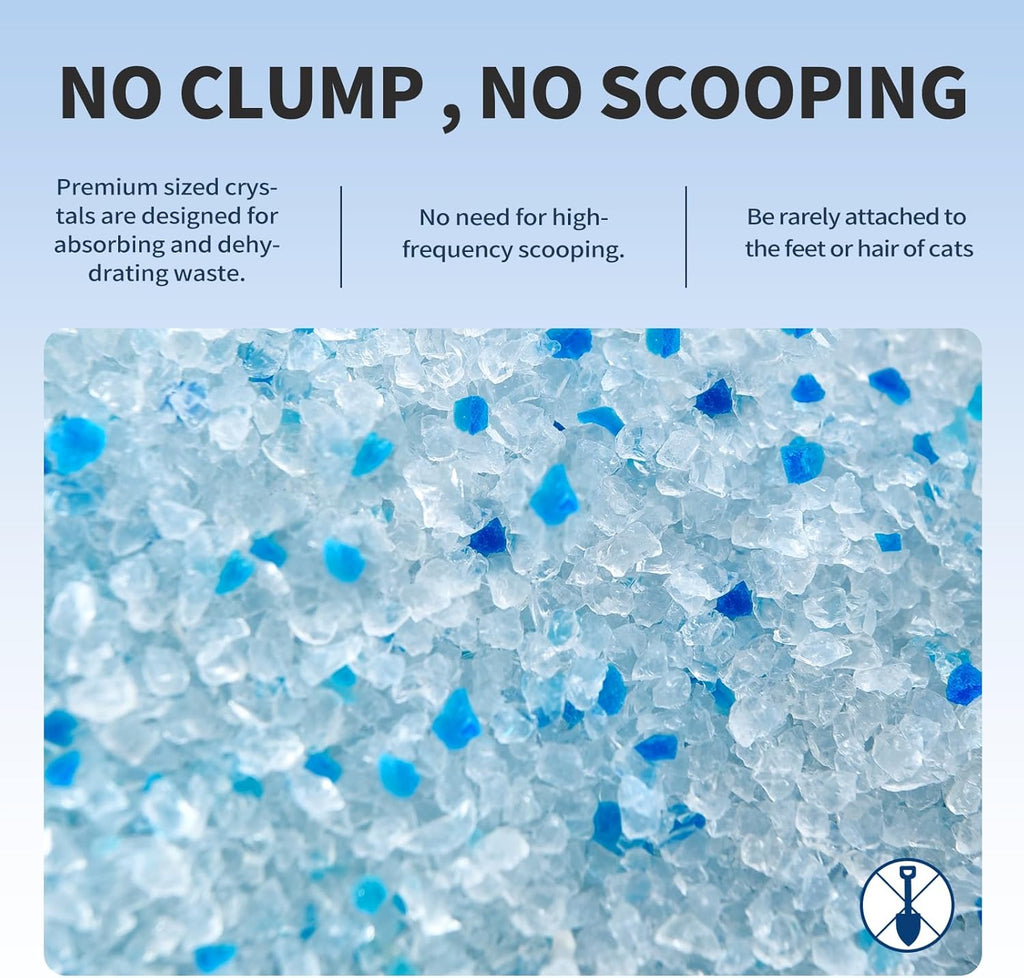 Air Champion Eco Friendly Clumping Cat Litter Cat Litter Crystals Kitty Litter Odor Control Crystal Litter Non Clumping No scooping Low Dust, Low Tracking, Lightweight, Dehydrates Waste,– 19.8 lbs (6 x 3.3 lb Packs)