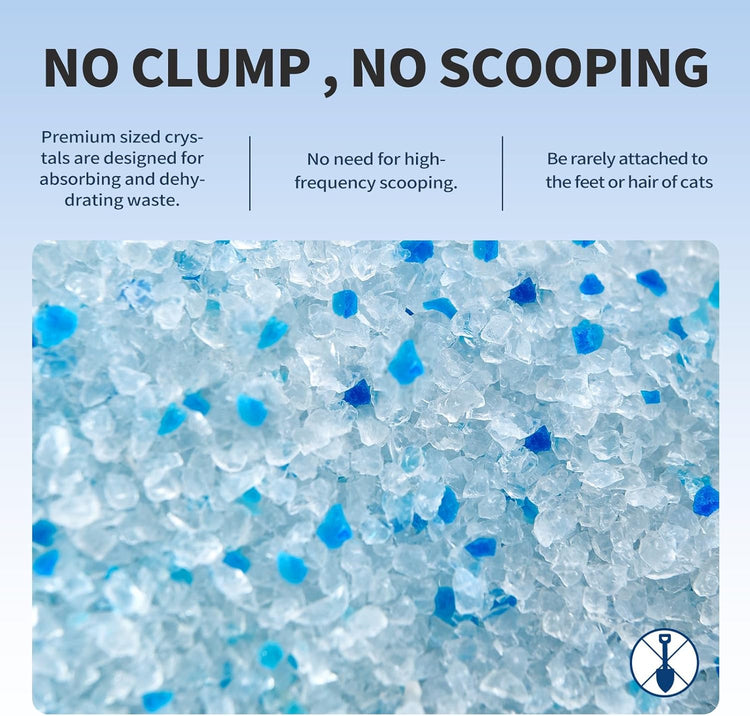 Air Champion Eco Friendly Clumping Cat Litter Cat Litter Crystals Kitty Litter Odor Control Crystal Litter Non Clumping No scooping Low Dust, Low Tracking, Lightweight, Dehydrates Waste,– 19.8 lbs (6 x 3.3 lb Packs)