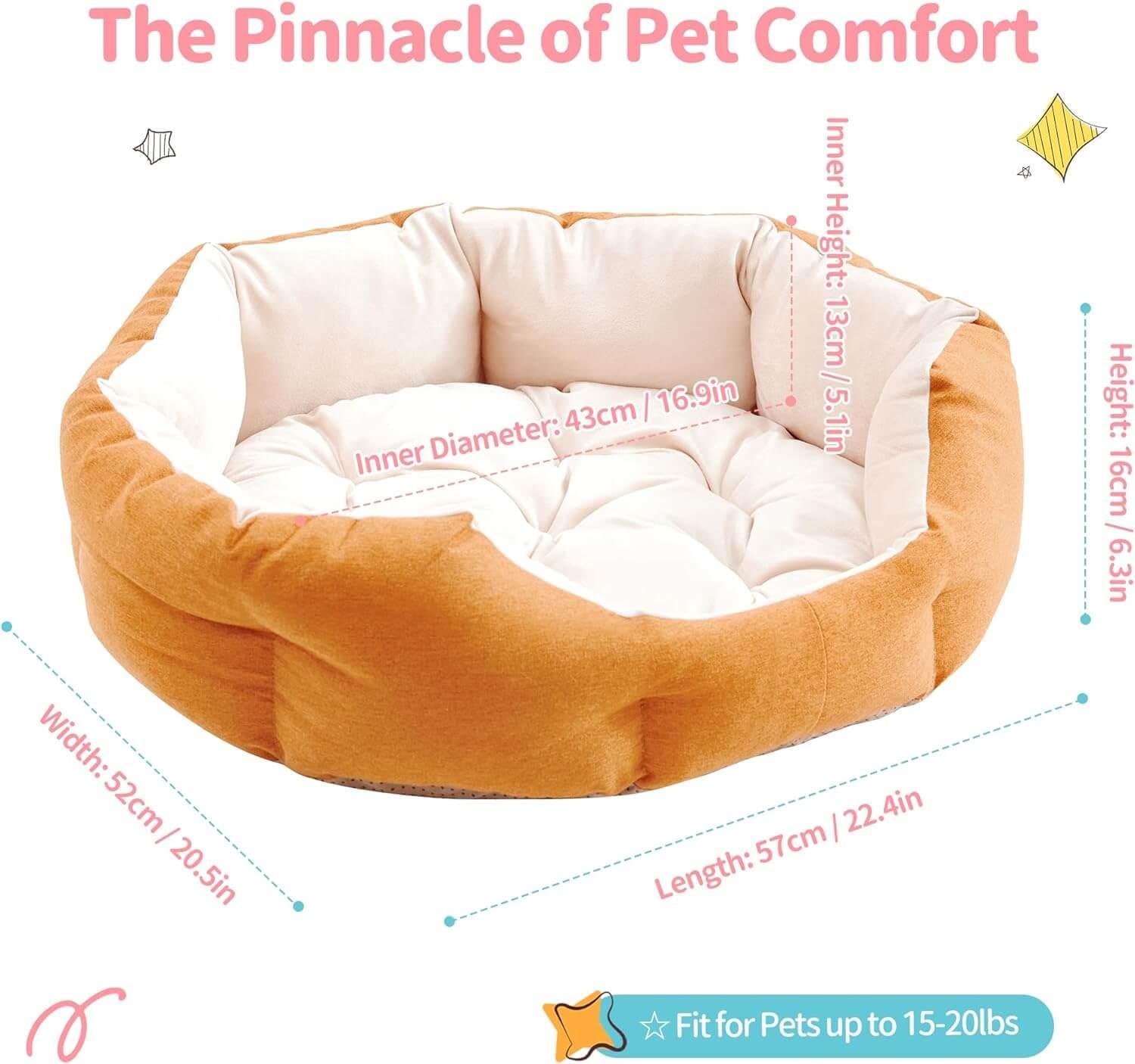 Washable Dog & Cat Bed with Anti-Slip Bottom - Made4Pets