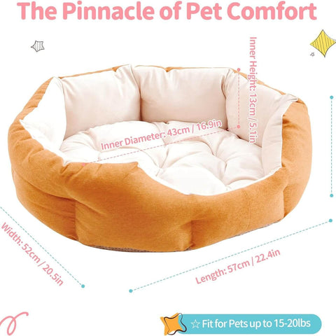 Washable Dog & Cat Bed with Anti-Slip Bottom - Made4Pets