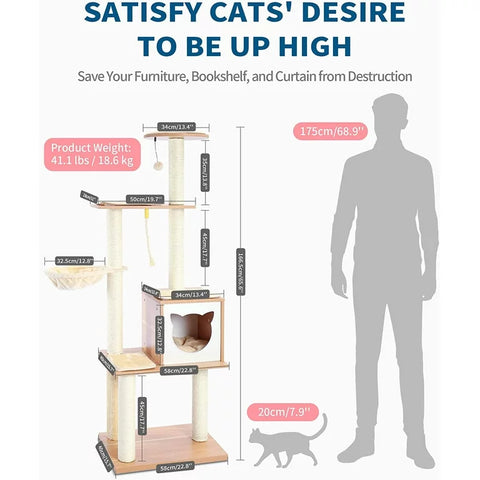 Modern Cat Tree Tower for Indoor Cats - 65