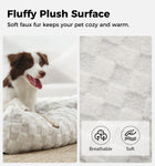 Soft Cat Couch Bed, Faux Fur Checkered Pet Sofa
