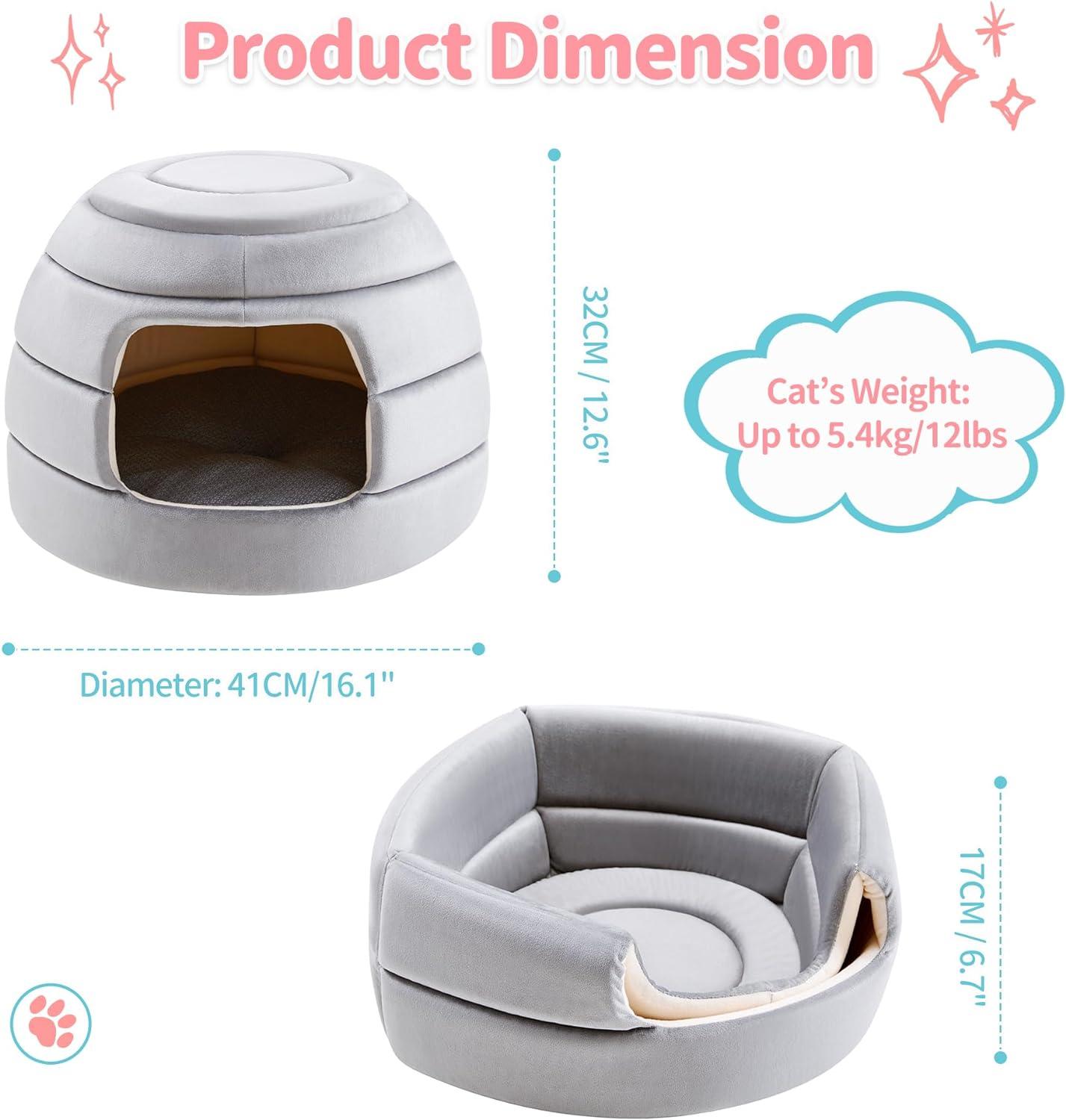 2-in-1 Foldable Cat Houses with Removable & Washable Cushion - Made4Pets