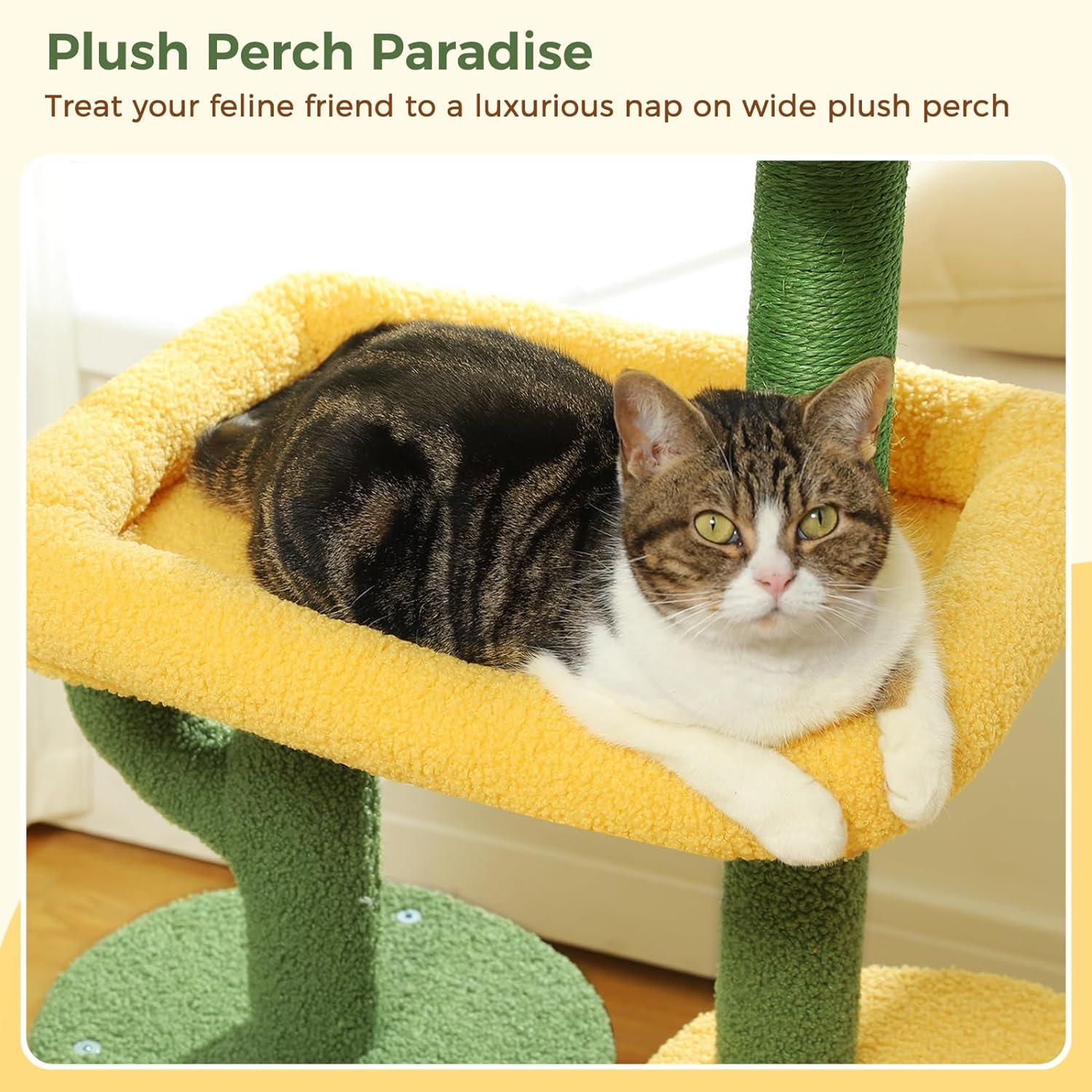 Multi-Level Indoor Cat Tree with Perch & Ball & Scratching Posts - Made4Pets