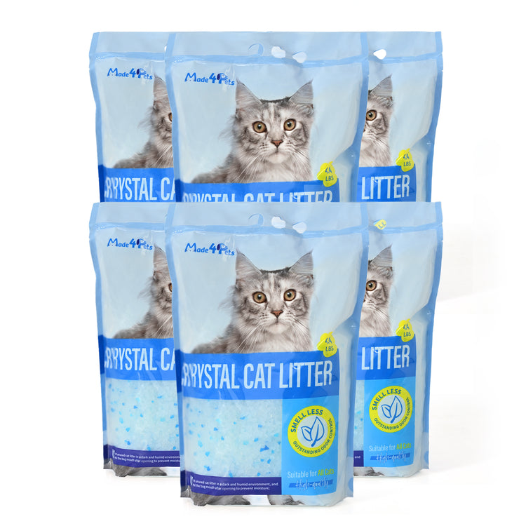 Made4Pets Cat Litter Crystals, Non Clumping No scooping Low Dust, Low Tracking, Lightweight, Dehydrates Waste