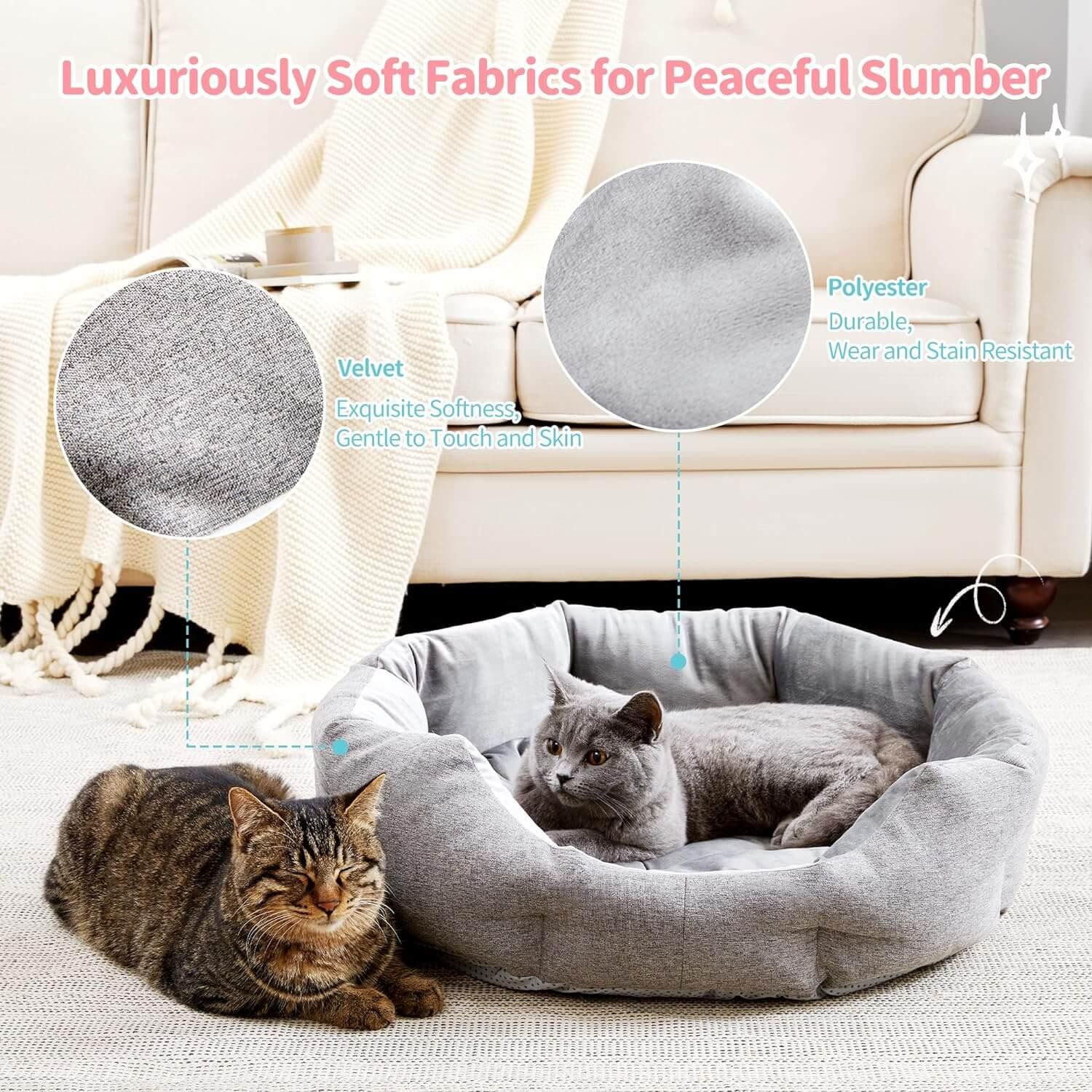 Washable Dog & Cat Bed with Anti-Slip Bottom - Made4Pets