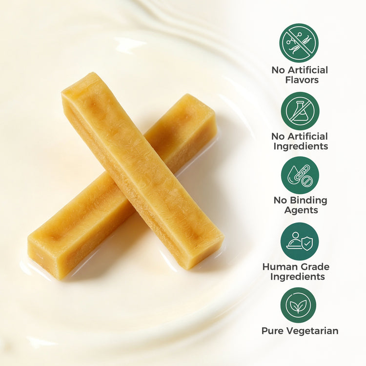 Made4Pets Natural Rawhide-Free Long-Lasting Yak Milk Dog Chews Treat, 6 Chews