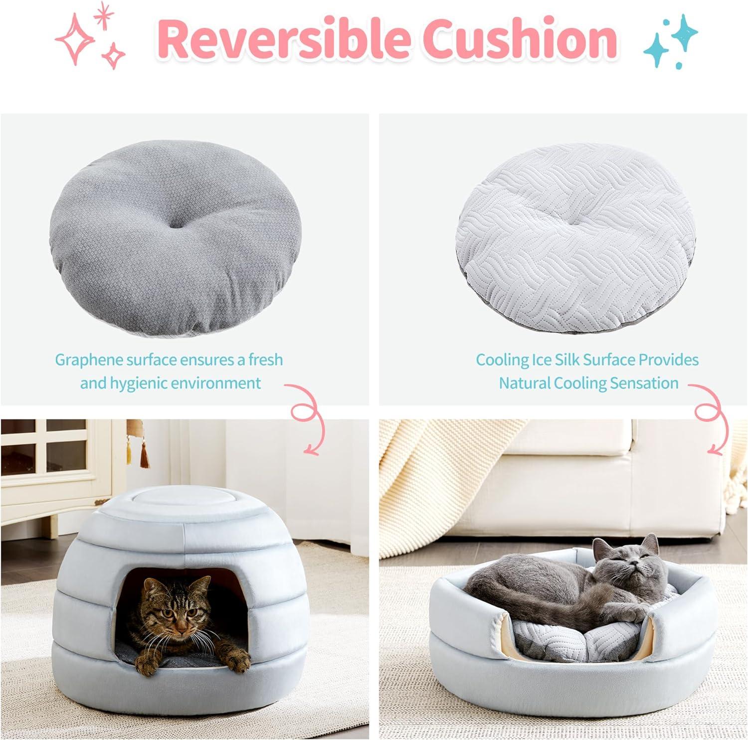 2-in-1 Foldable Cat Houses with Removable & Washable Cushion - Made4Pets