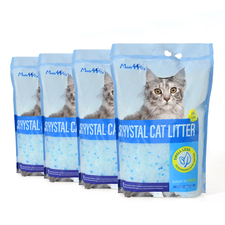 Made4Pets Cat Litter Crystals, Non Clumping No scooping Low Dust, Low Tracking, Lightweight, Dehydrates Waste