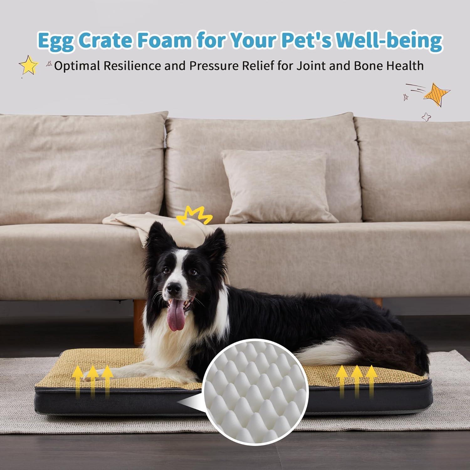Made4Pets Waterproof Memory Foam Large Dog Bed with Removable Cover