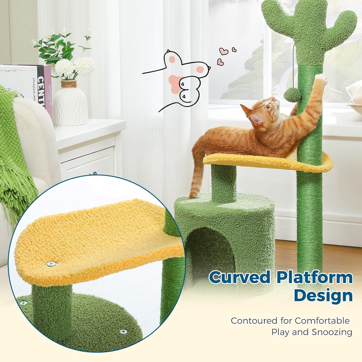 Multi-Level Indoor Cat Tree with Perch & Ball & Scratching Posts - Made4Pets