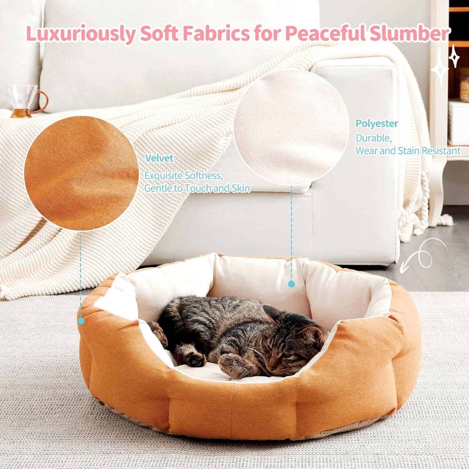 Washable Dog & Cat Bed with Anti-Slip Bottom - Made4Pets