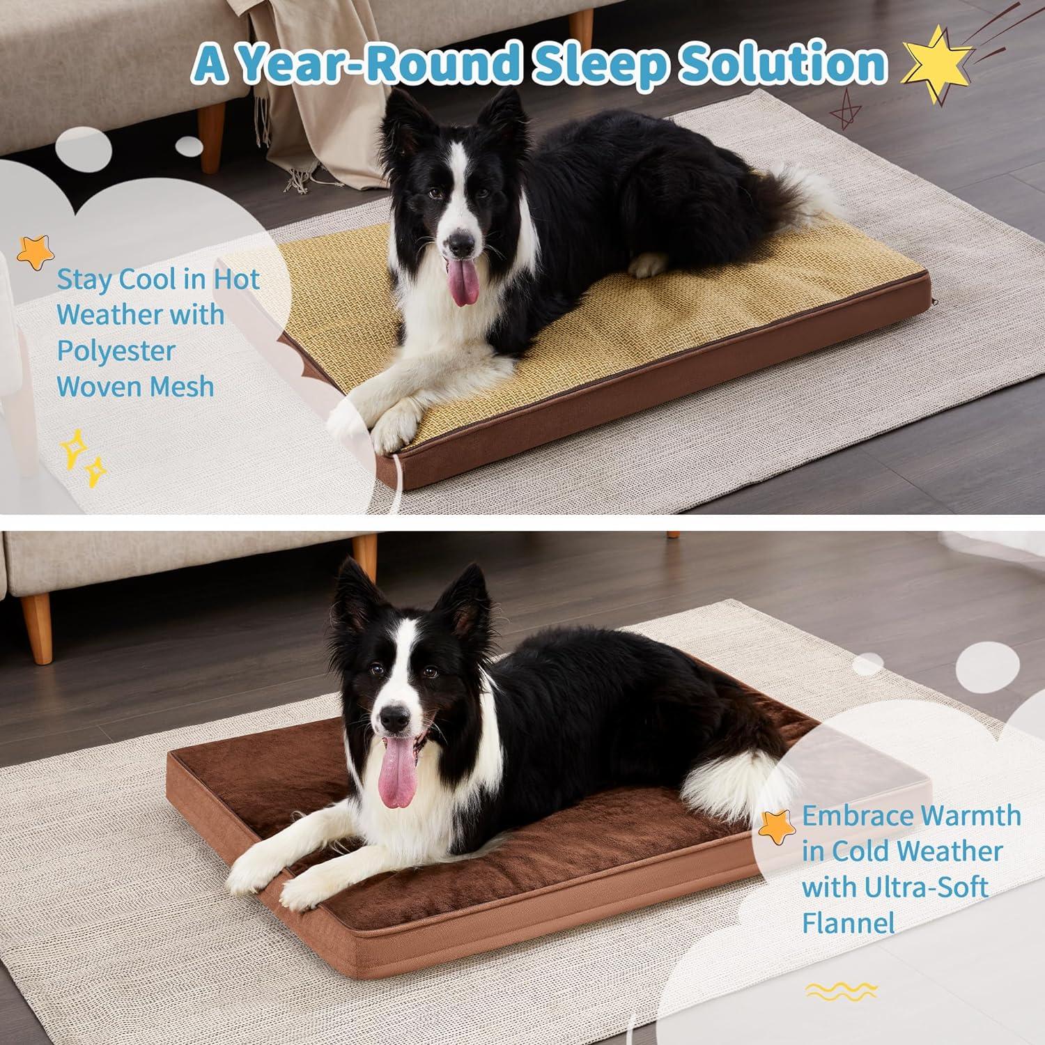 Made4Pets Waterproof Memory Foam Large Dog Bed with Removable Cover