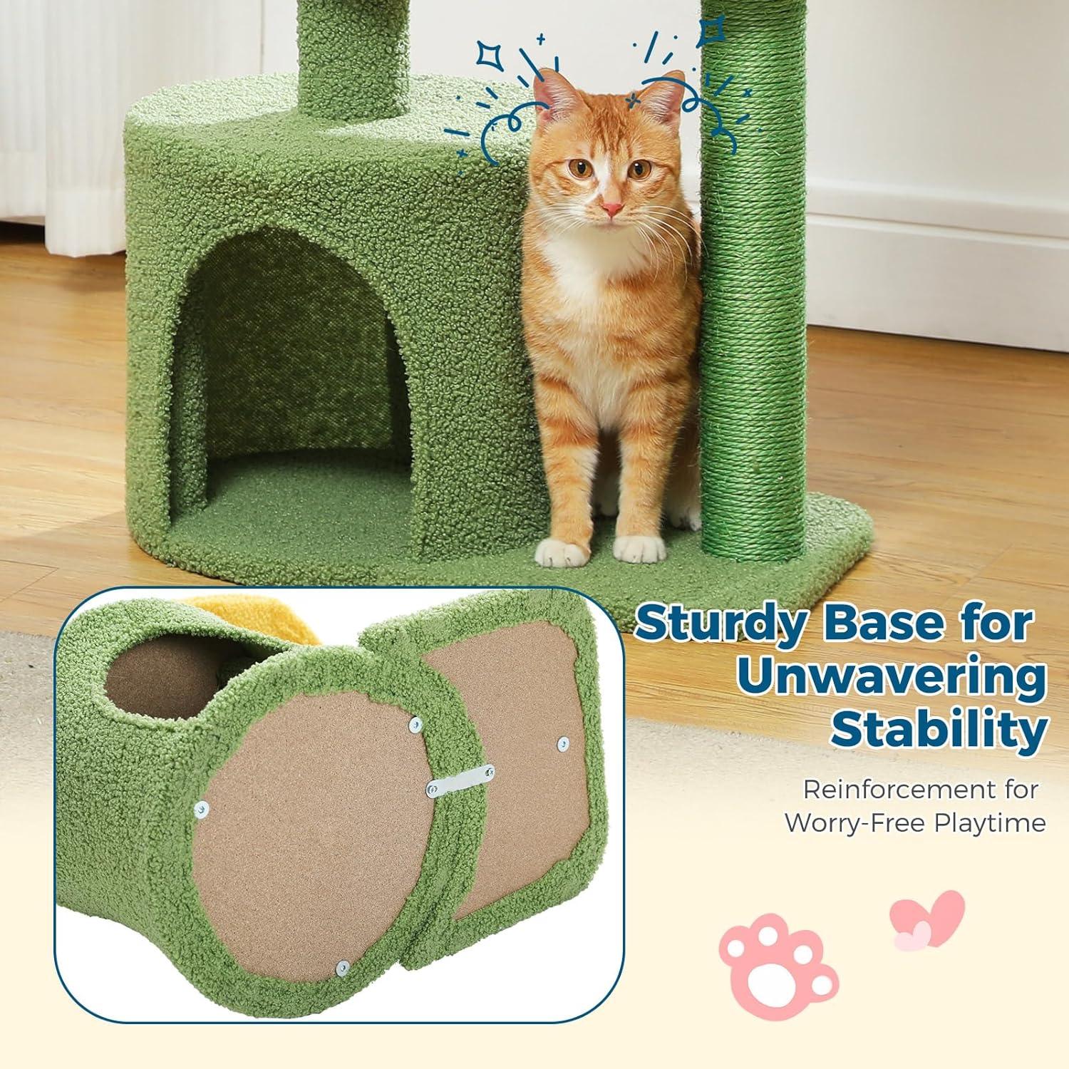 Multi-Level Indoor Cat Tree with Perch & Ball & Scratching Posts - Made4Pets