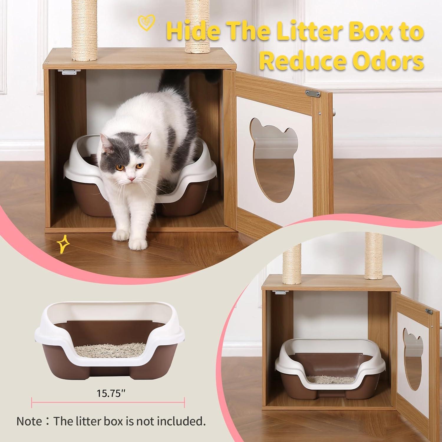 Wood Kitty Condo Climbing Furniture with Scratching Post - Made4Pets