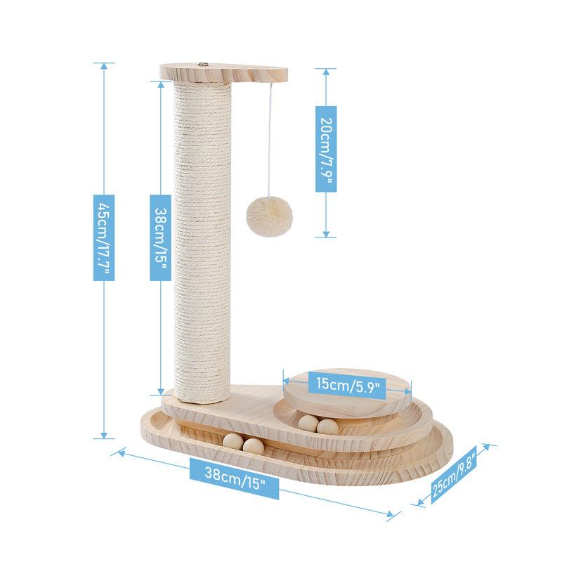 Scratch Post Interactive Toy with Dangling Ball - Made4Pets