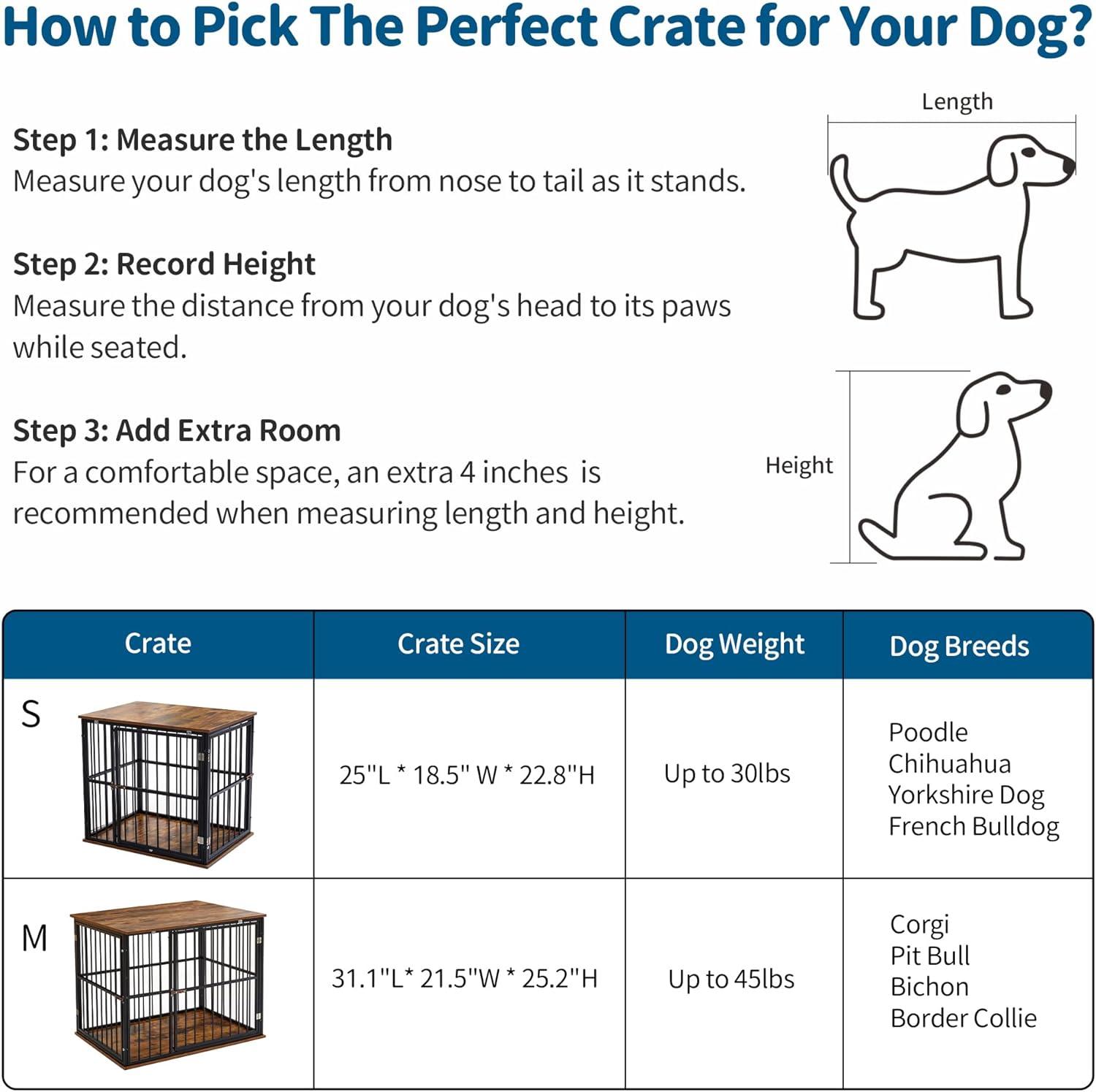 Heavy-Duty Dog Crate Furniture with Washable Cushion Indoor - Made4Pets