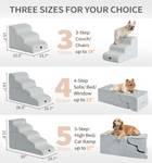 Made4Pets Dog Stairs Ramp for Bed, 4-Step Dog Steps for High Bed Couch Sofa Climbing, Gray