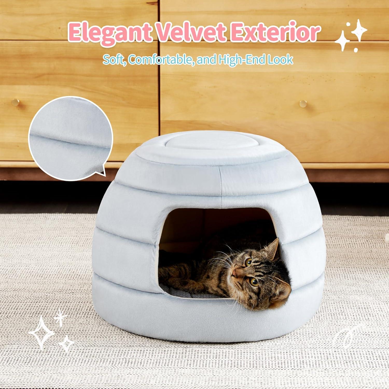 2-in-1 Foldable Cat Houses with Removable & Washable Cushion - Made4Pets