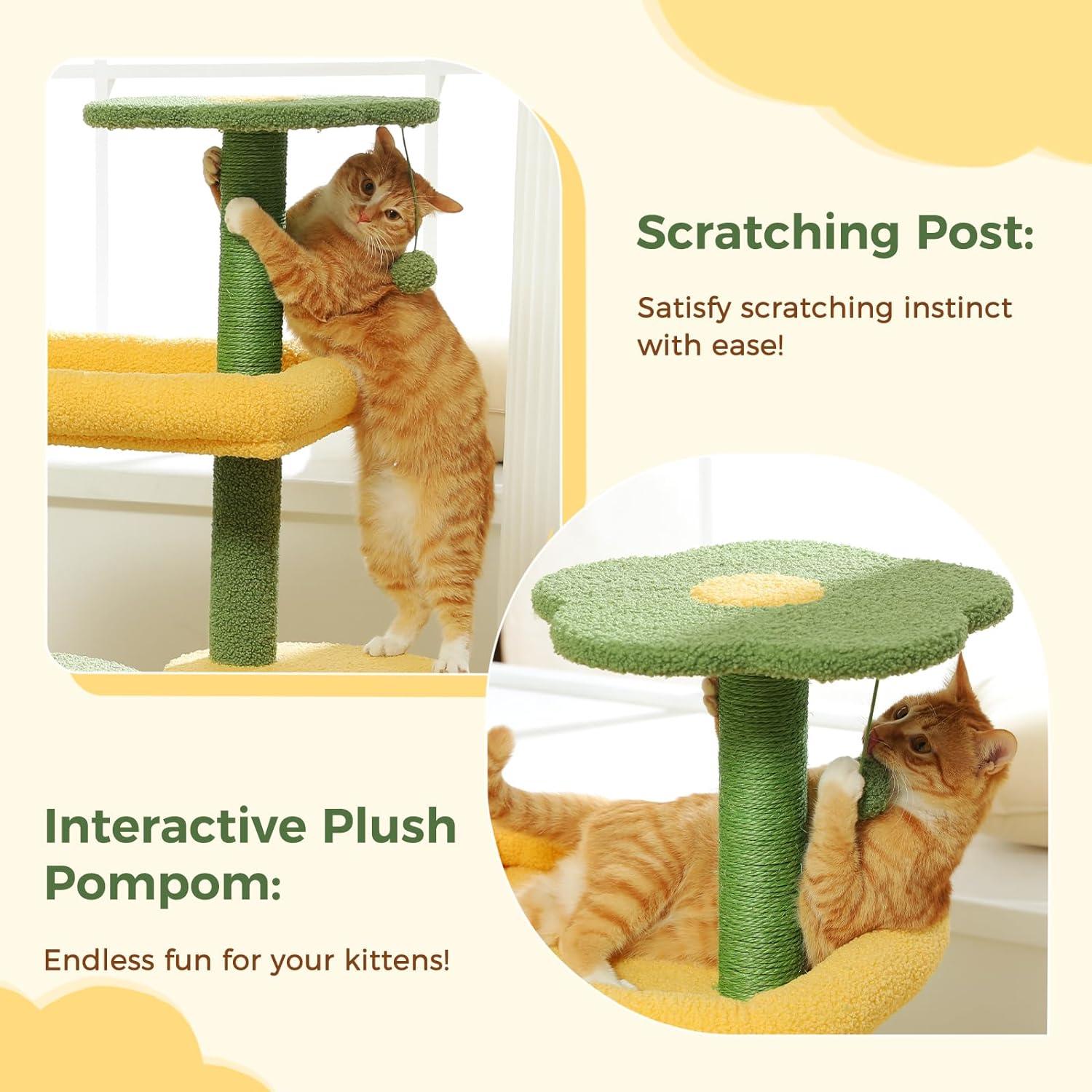 Multi-Level Indoor Cat Tree with Perch & Ball & Scratching Posts - Made4Pets