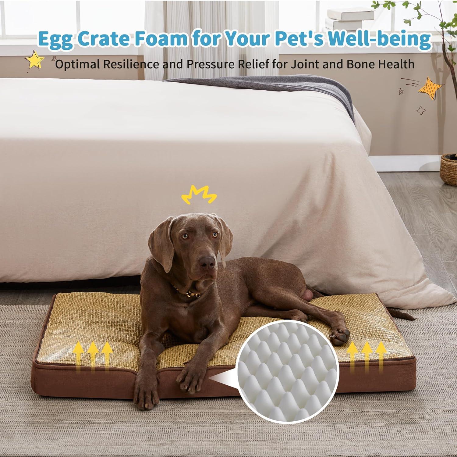 Made4Pets Waterproof Memory Foam Large Dog Bed with Removable Cover