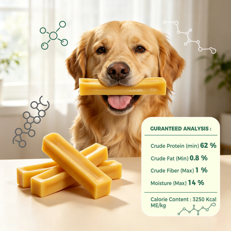 Made4Pets Natural Rawhide-Free Long-Lasting Yak Milk Dog Chews Treat, 4 Chews