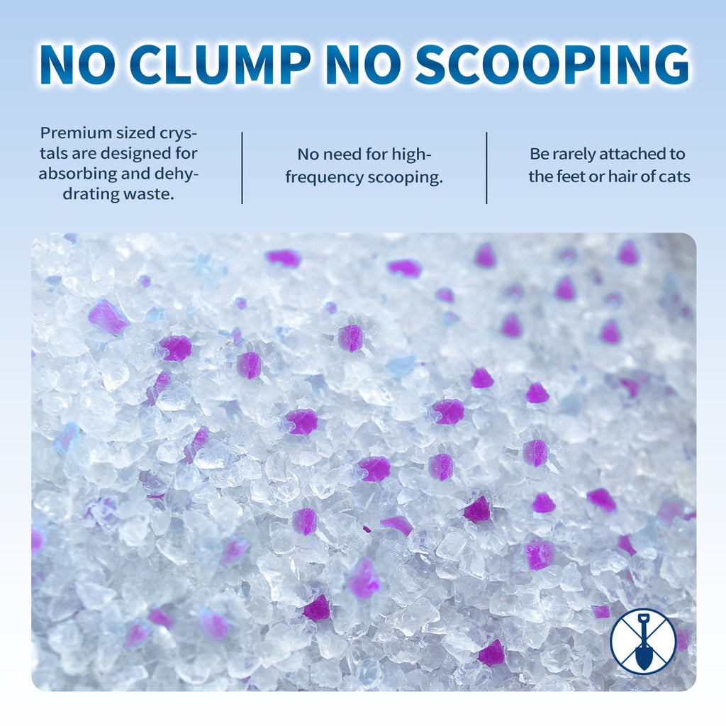Made4Pets Cat Litter Crystals, Non Clumping No scooping Low Dust, Low Tracking, Lightweight, Dehydrates Waste, Lavender