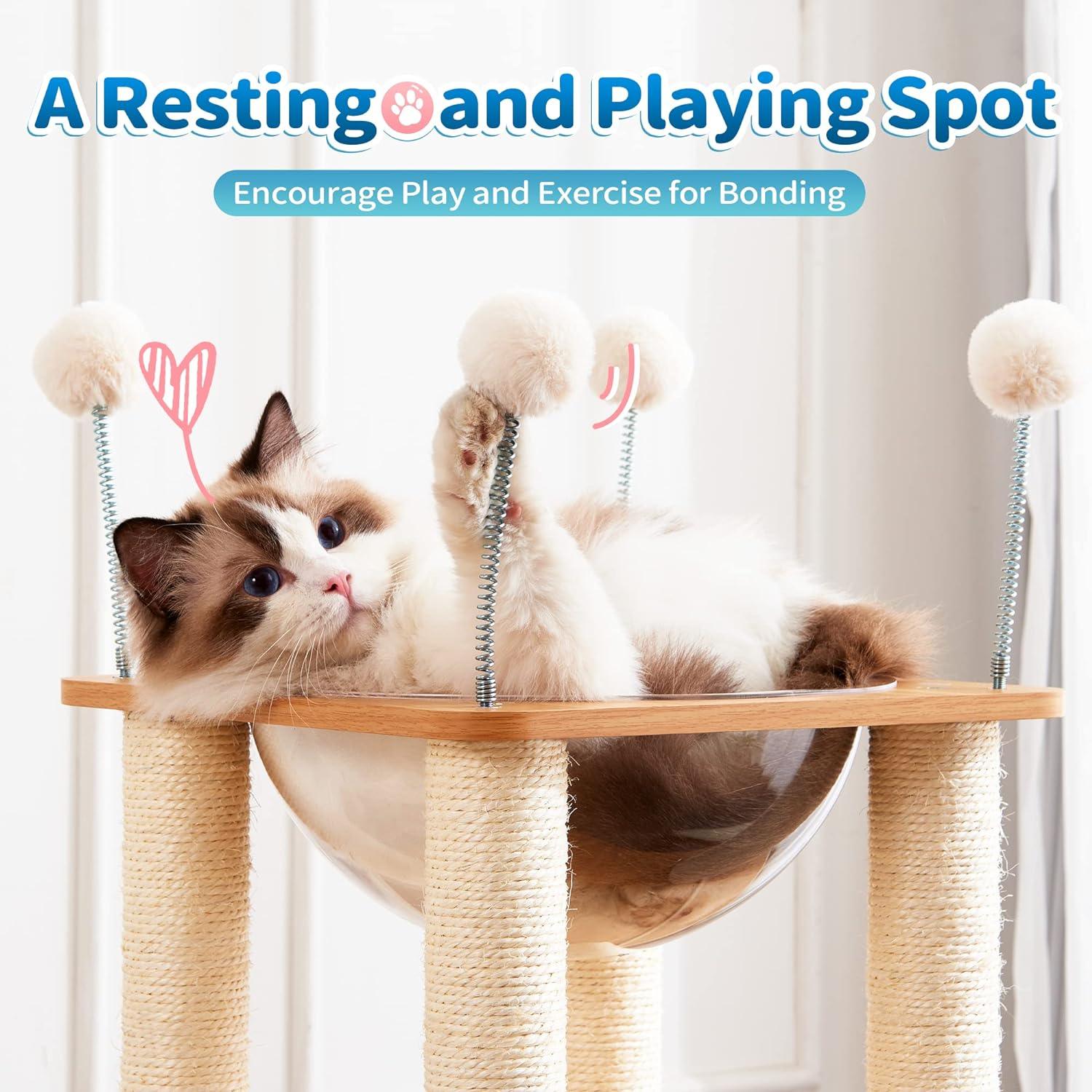 Wood Kitty Condo Climbing Furniture with Scratching Post - Made4Pets