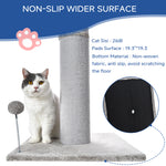 Cat Craft Light Gray Faux Fur Large Cat Scratching Post with Replaceable Toys and Sturdy Base