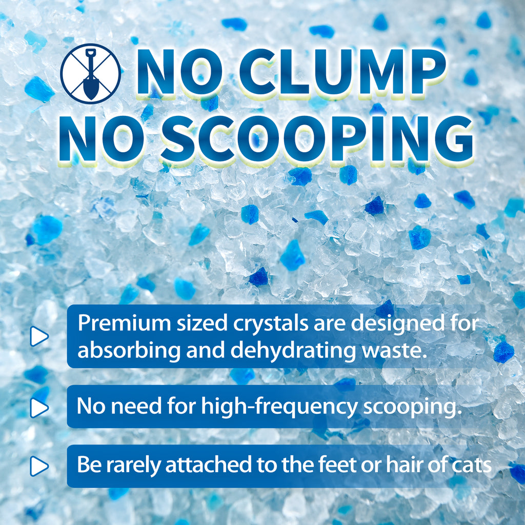 Made4Pets Cat Litter Crystals, Non Clumping No scooping Low Dust, Low Tracking, Lightweight, Dehydrates Waste