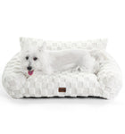 Soft Cat Couch Bed, Faux Fur Checkered Pet Sofa