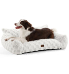 Soft Cat Couch Bed, Faux Fur Checkered Pet Sofa